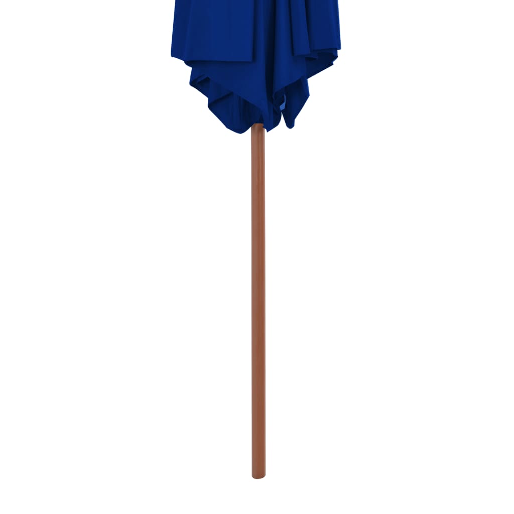 vidaXL Parasol ogrodowy na drewnianym słupku, niebieski, 270 cm