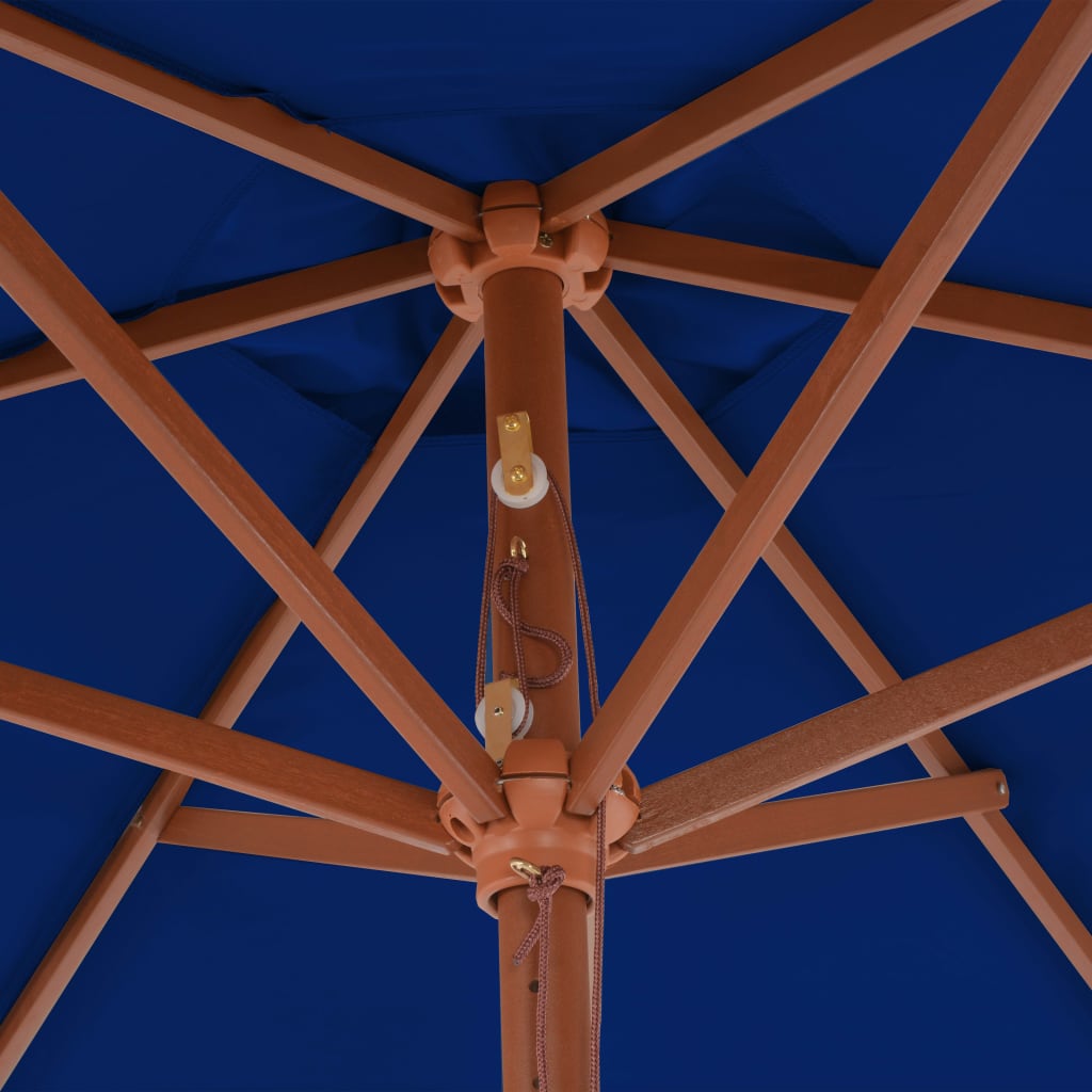 vidaXL Parasol ogrodowy na drewnianym słupku, niebieski, 270 cm