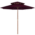 vidaXL Parasol ogrodowy z dwupoziomową czaszą, bordowy, 270 cm
