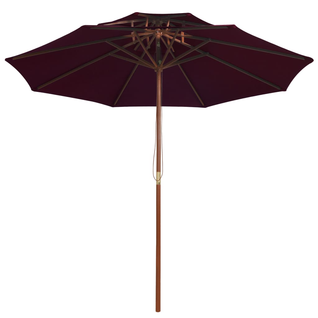 vidaXL Parasol ogrodowy z dwupoziomową czaszą, bordowy, 270 cm