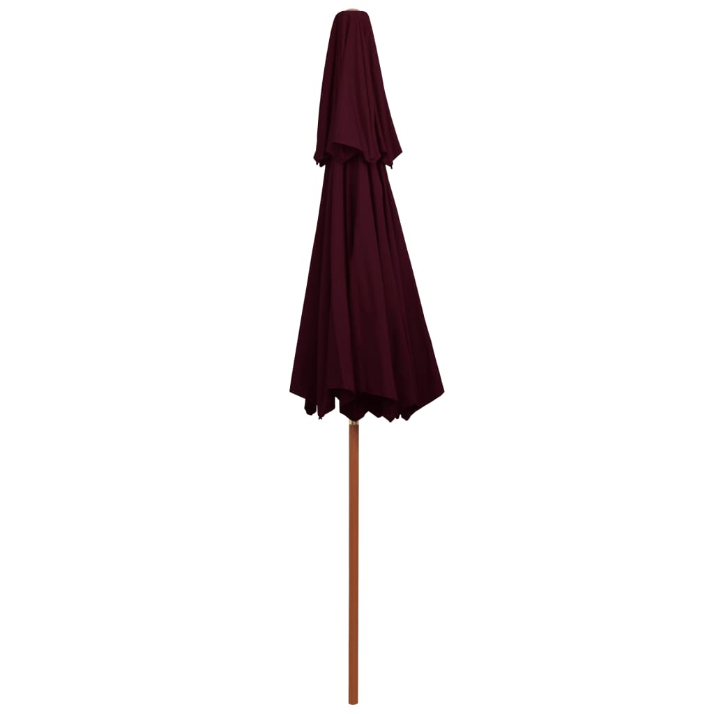 vidaXL Parasol ogrodowy z dwupoziomową czaszą, bordowy, 270 cm