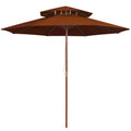 vidaXL Parasol ogrodowy z dwupoziomową czaszą, terakota, 270 cm