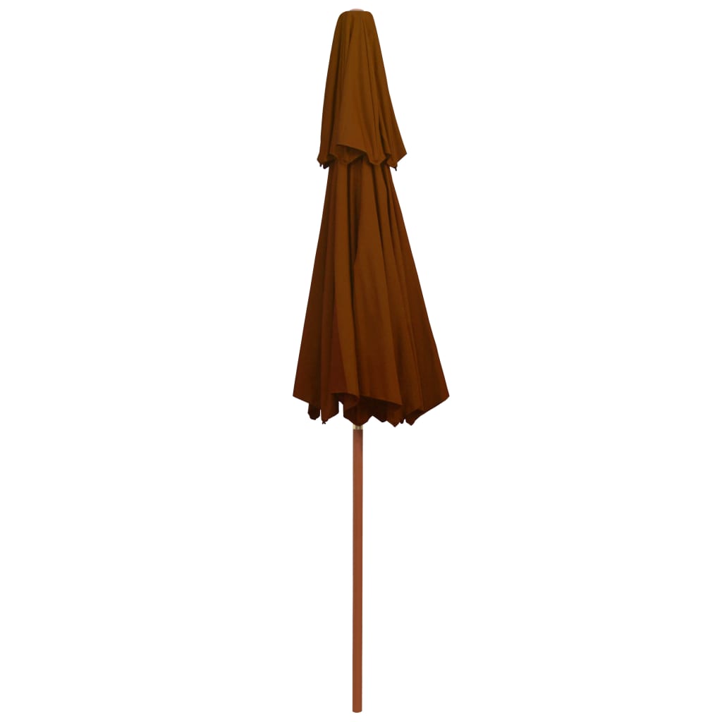 vidaXL Parasol ogrodowy z dwupoziomową czaszą, terakota, 270 cm