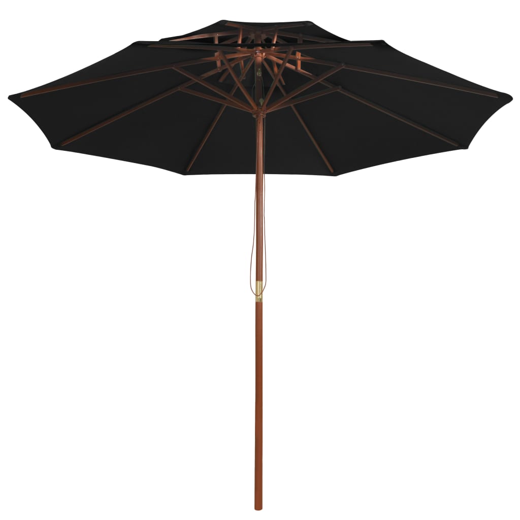 vidaXL Parasol ogrodowy z dwupoziomową czaszą, czarny, 270 cm