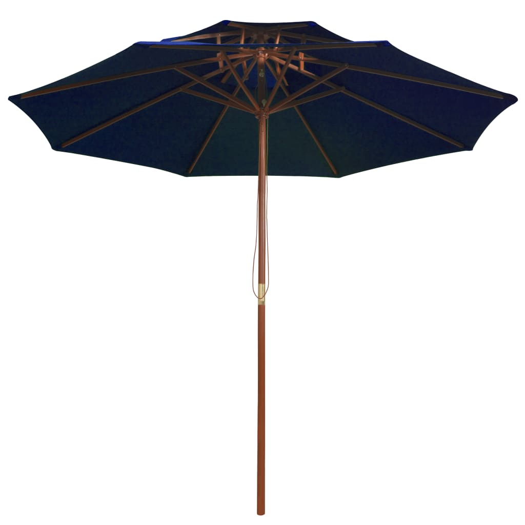 vidaXL Parasol ogrodowy z dwupoziomową czaszą, niebieski, 270 cm
