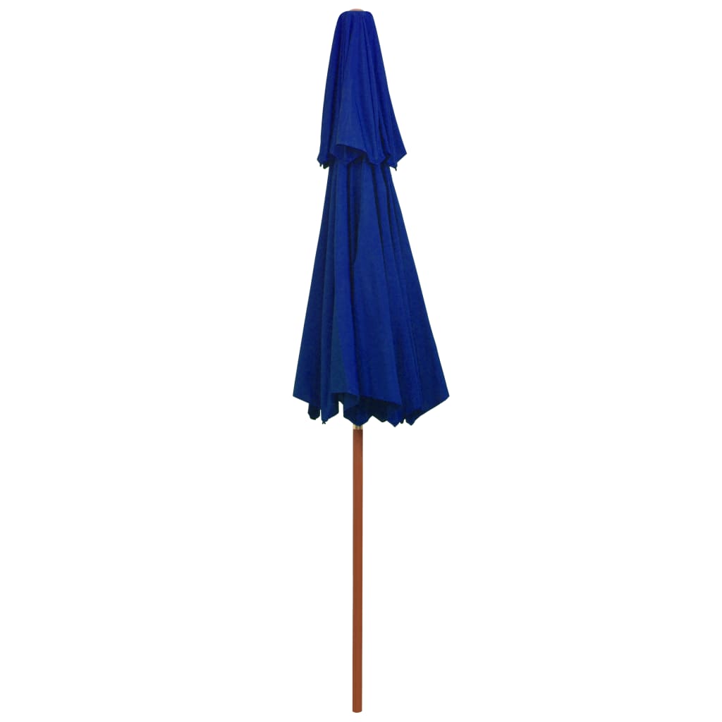 vidaXL Parasol ogrodowy z dwupoziomową czaszą, niebieski, 270 cm