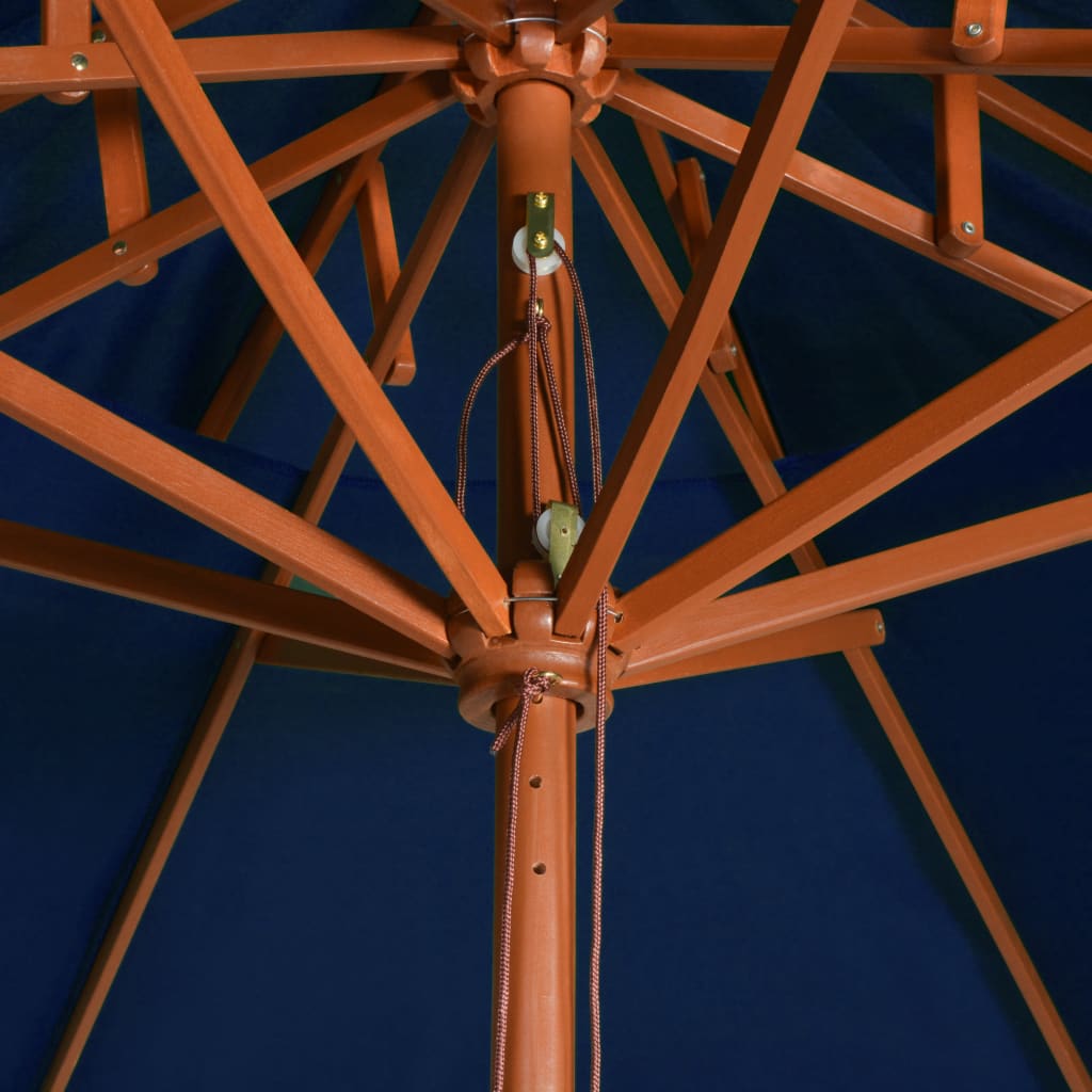 vidaXL Parasol ogrodowy z dwupoziomową czaszą, niebieski, 270 cm