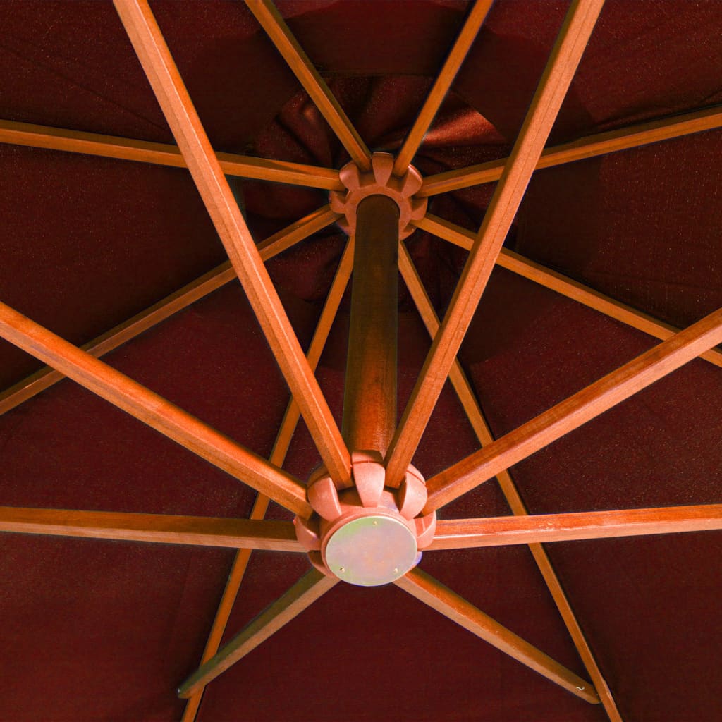 vidaXL Parasol ogrodowy wiszący, jodłowy słupek, terakota, 3,5x2,9 m