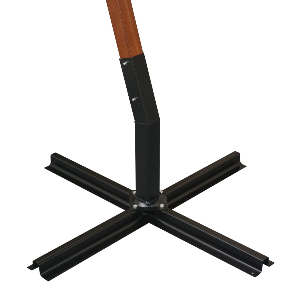 vidaXL Parasol ogrodowy wiszący, jodłowy słupek, czarny, 3,5x2,9 m