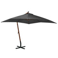 vidaXL Parasol ogrodowy wiszący, na jodłowym słupku, antracyt, 3x3 m