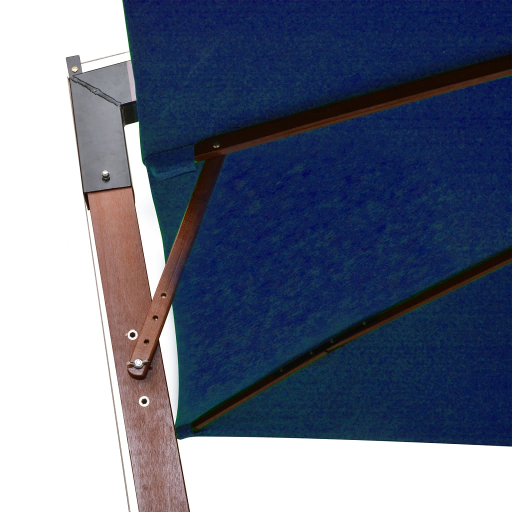 vidaXL Parasol ogrodowy wiszący, jodłowy słupek, niebieski, 3x3 m