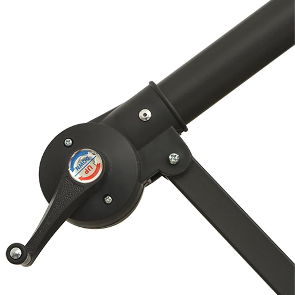 vidaXL Parasol ogrodowy z LED, wiszący, czarny, 350 cm