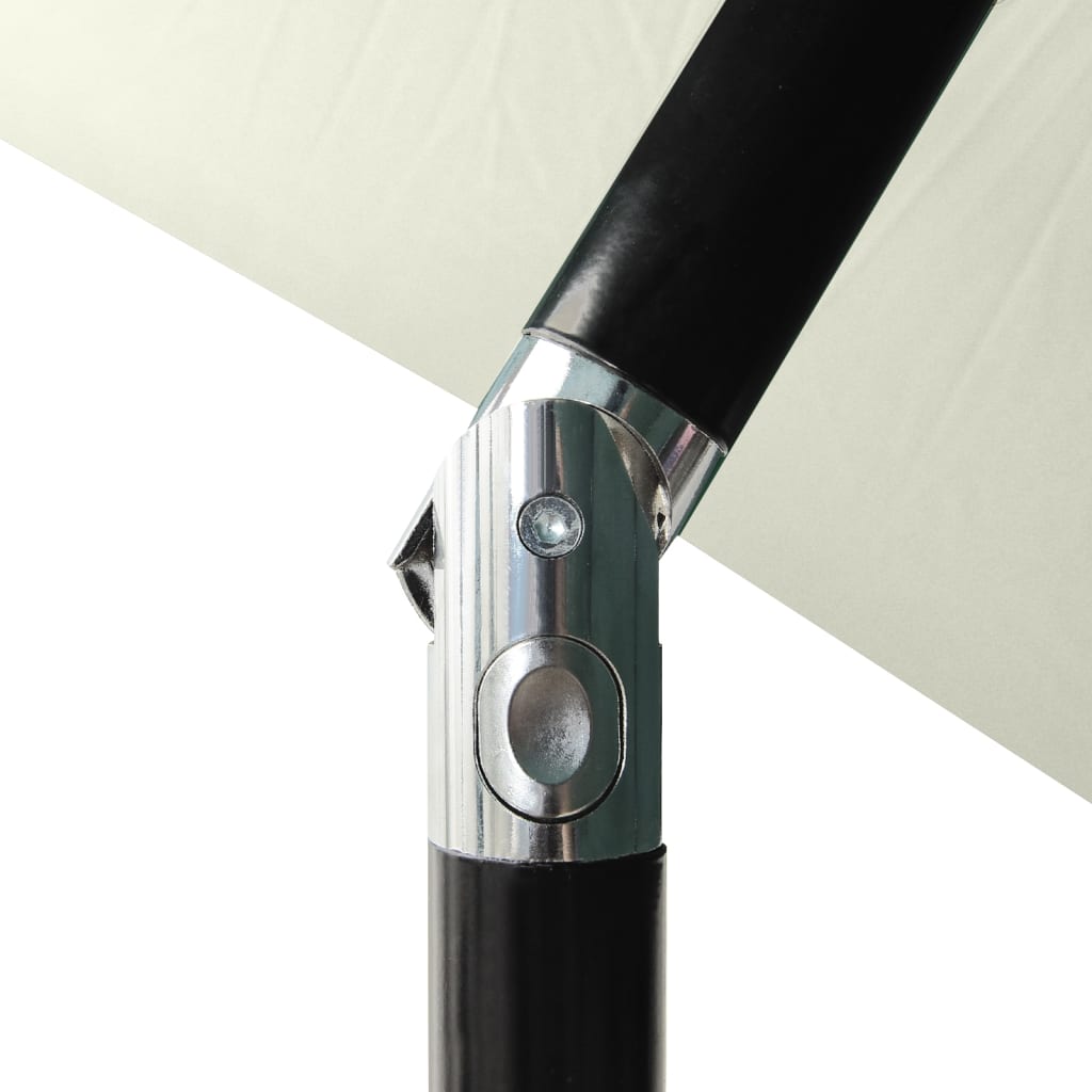 vidaXL Parasol ogrodowy z LED i stalowym słupkiem, piaskowy, 2x3 m