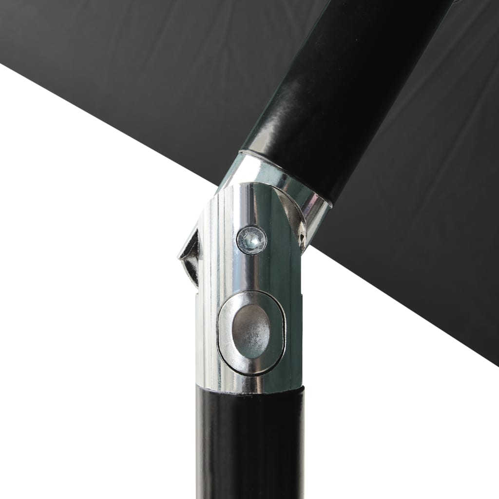 vidaXL Parasol ogrodowy z LED i stalowym słupkiem, antracytowy, 2x3 m