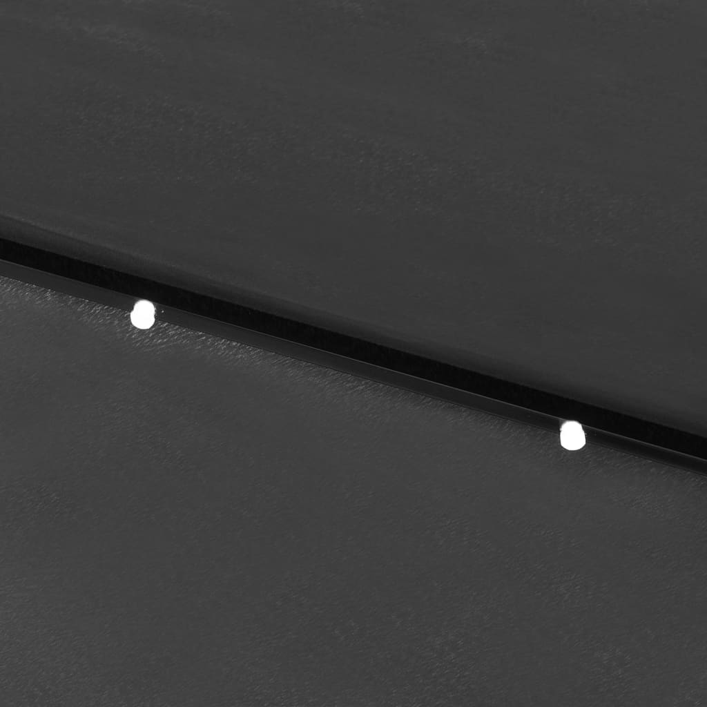 vidaXL Parasol ogrodowy z LED i stalowym słupkiem, antracytowy, 2x3 m