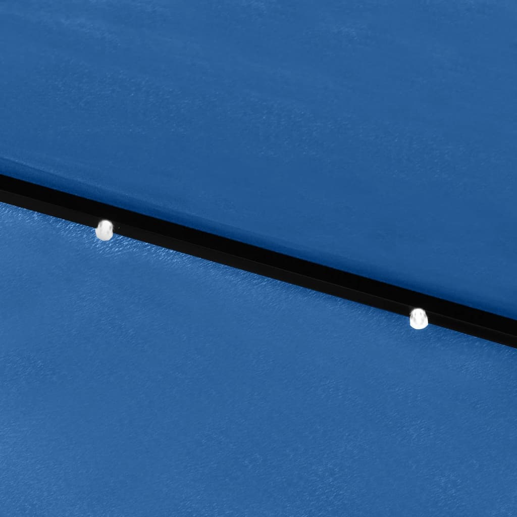 vidaXL Parasol ogrodowy z LED i stalowym słupkiem, niebieski, 2x3 m