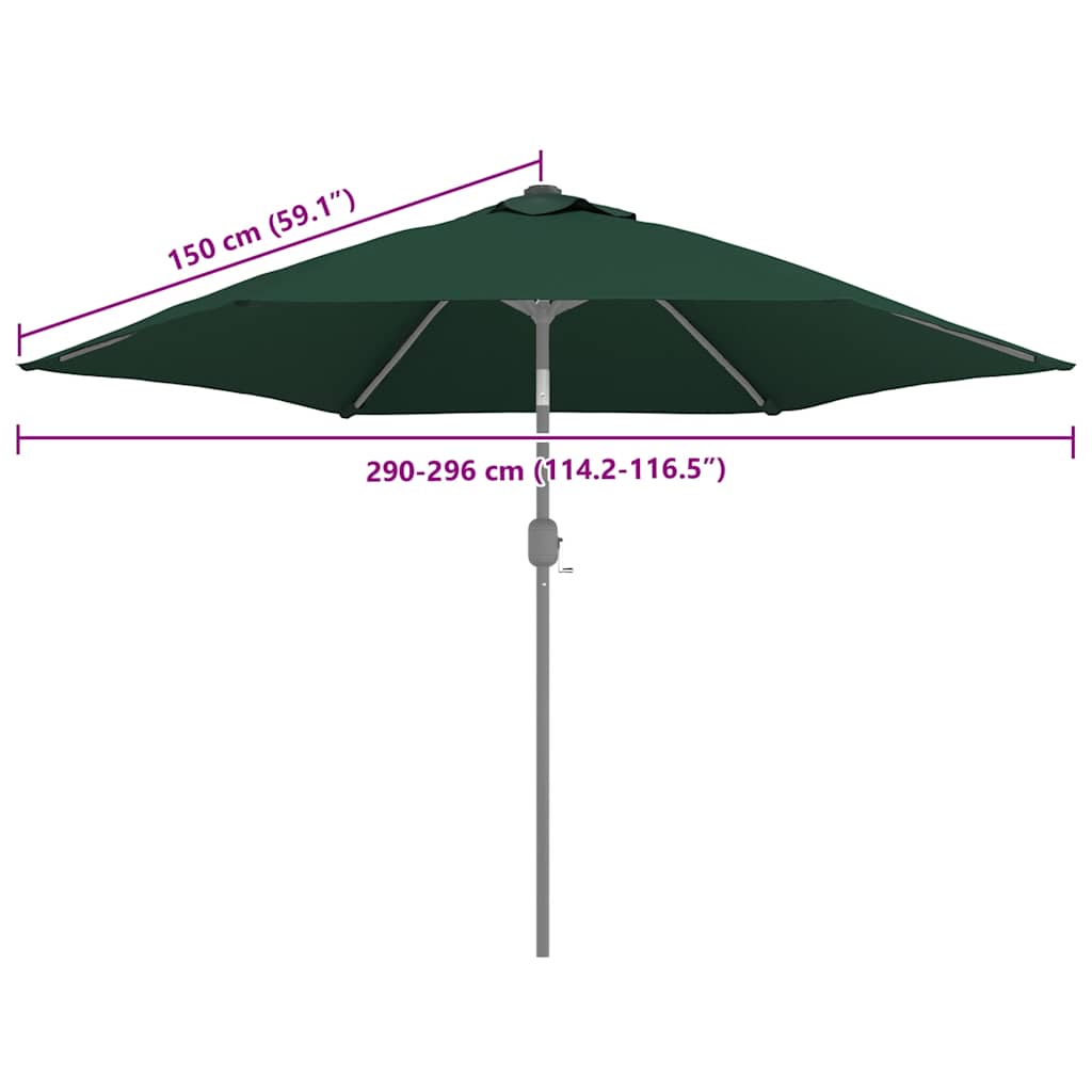 vidaXL Zamienne pokrycie do parasola ogrodowego, zielone, 300 cm