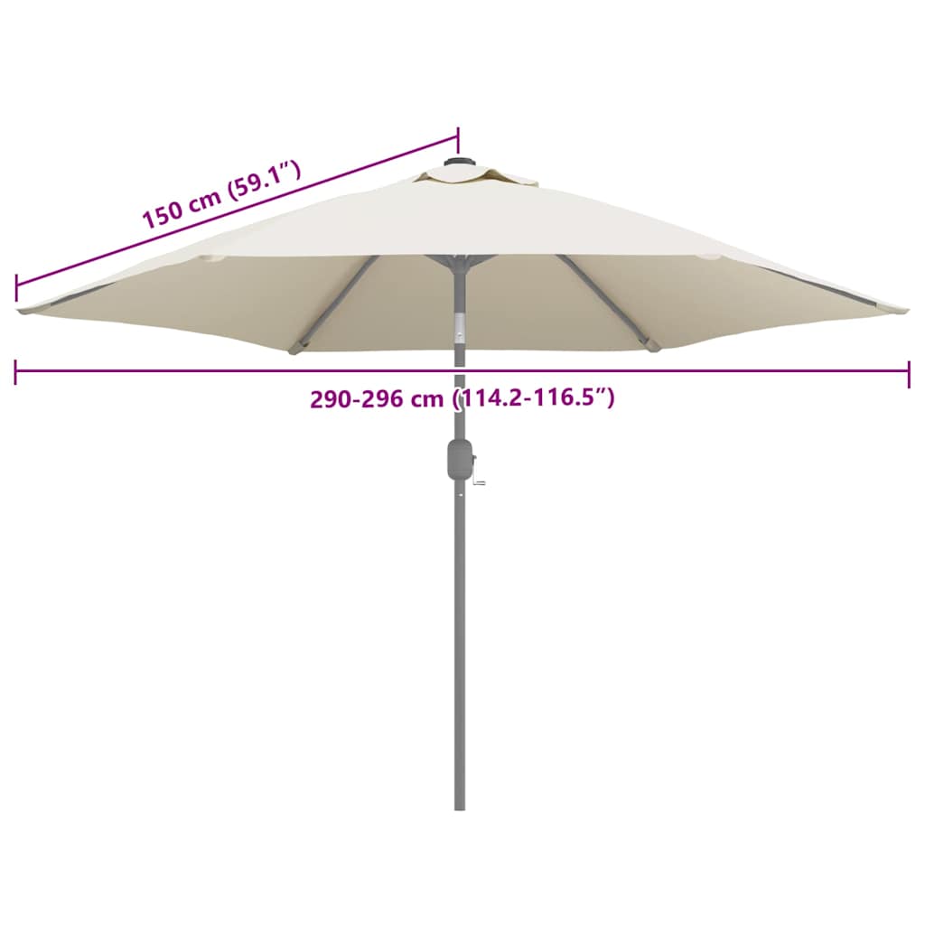 vidaXL Zamienne pokrycie parasola ogrodowego, piaskowa biel, 300 cm