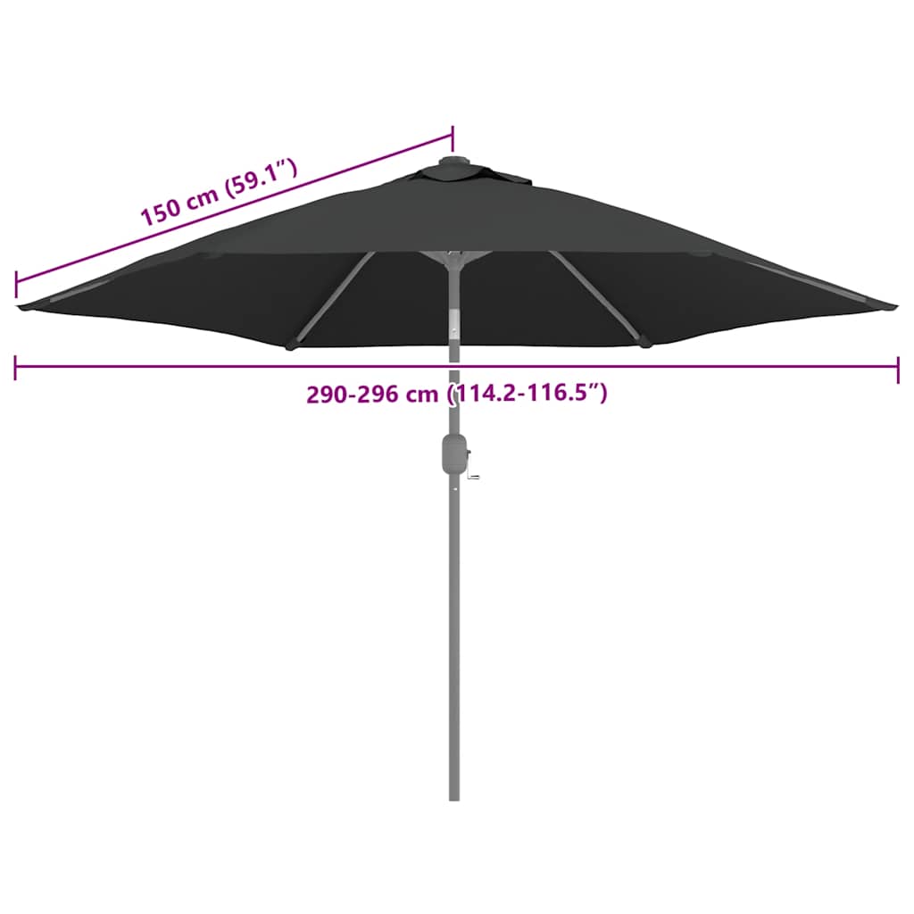 vidaXL Zamienne pokrycie do parasola ogrodowego, antracytowe, 300 cm