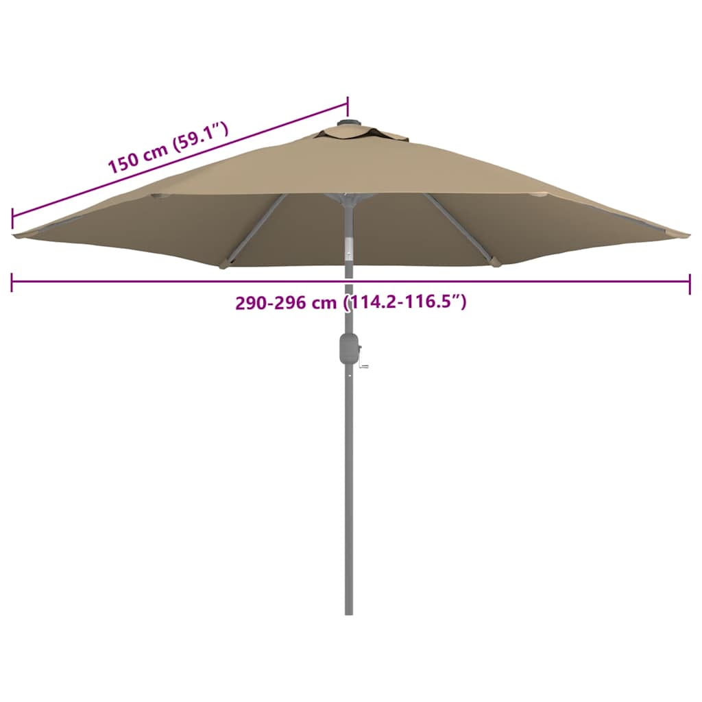 vidaXL Pokrycie do parasola ogrodowego, kolor taupe, 300 cm