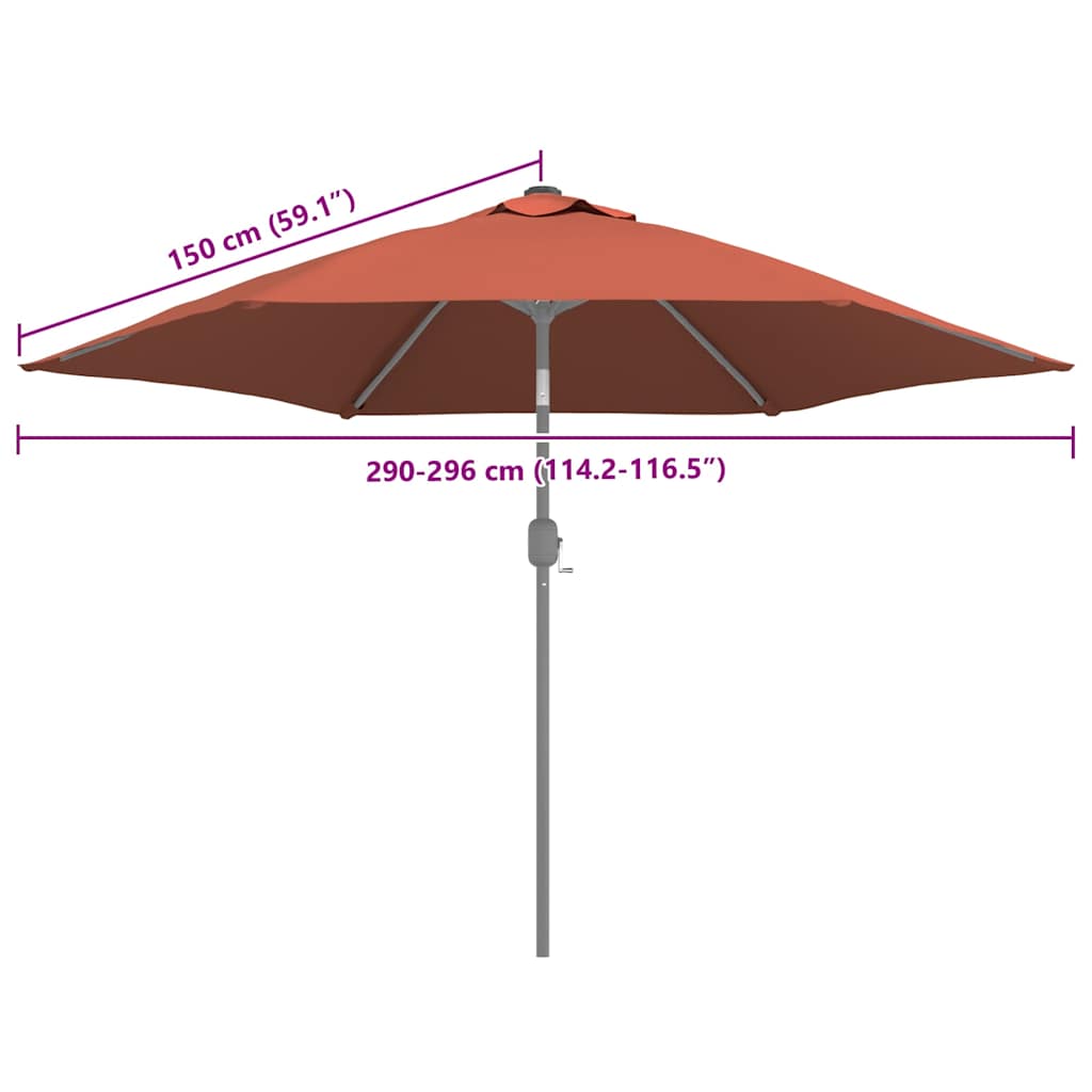 vidaXL Pokrycie do parasola ogrodowego, terakotowe, 300 cm