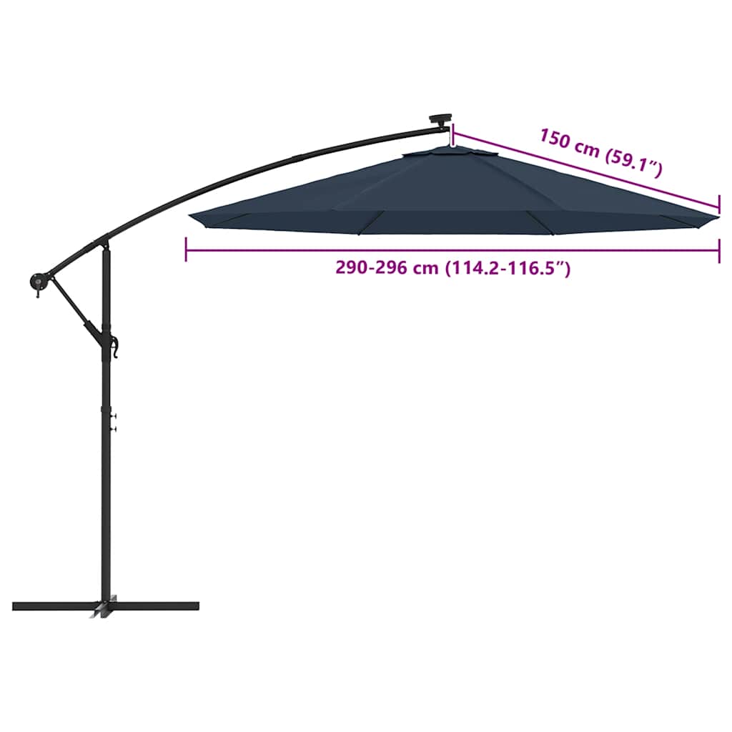 vidaXL Zamienne pokrycie parasola ogrodowego, niebieskie, 300 cm