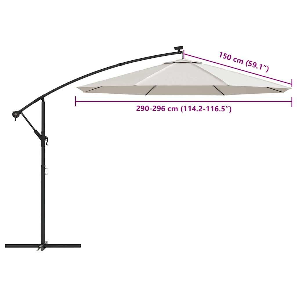 vidaXL Zamienne pokrycie parasola ogrodowego, piaskowa biel, 300 cm