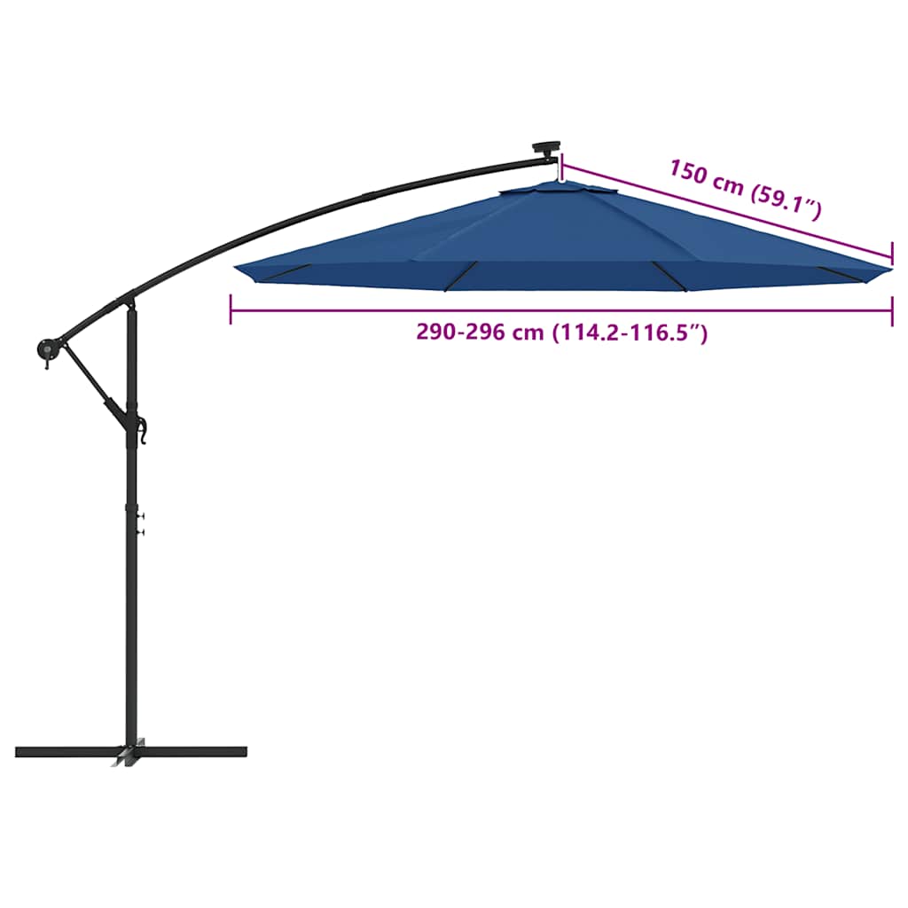 vidaXL Zamienne pokrycie parasola ogrodowego, lazurowe, 300 cm
