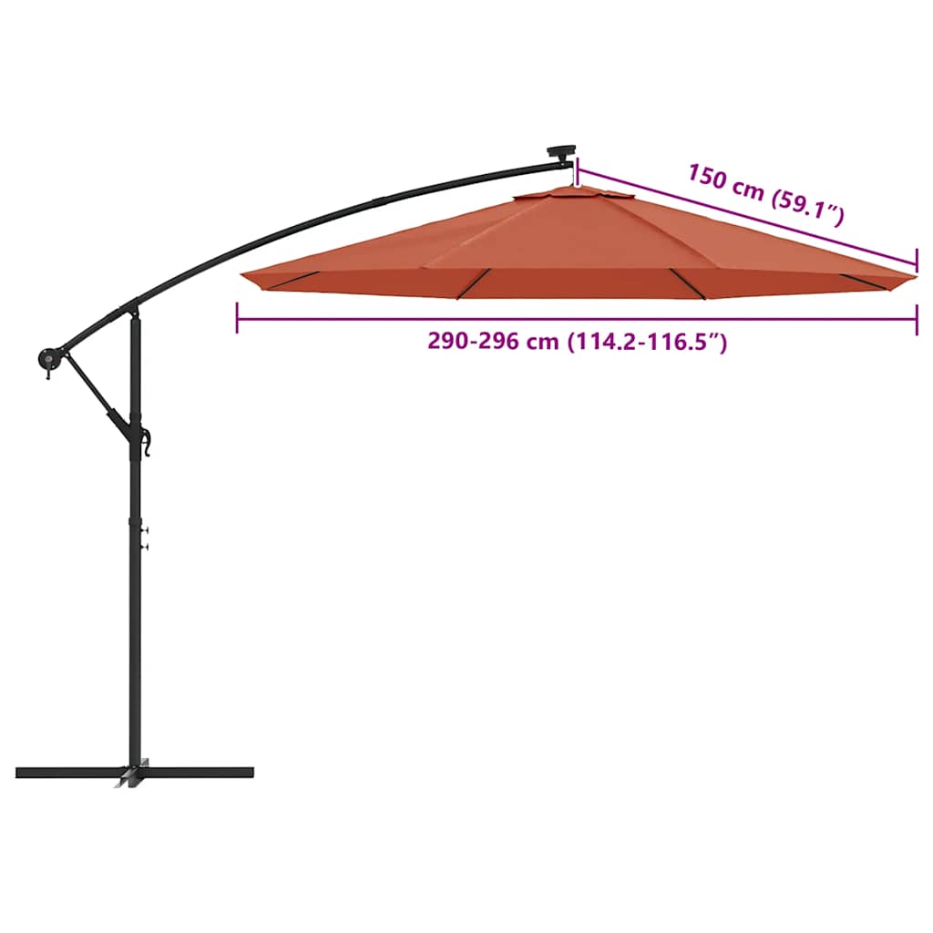 vidaXL Zamienne pokrycie parasola ogrodowego, kolor terakota, 300 cm