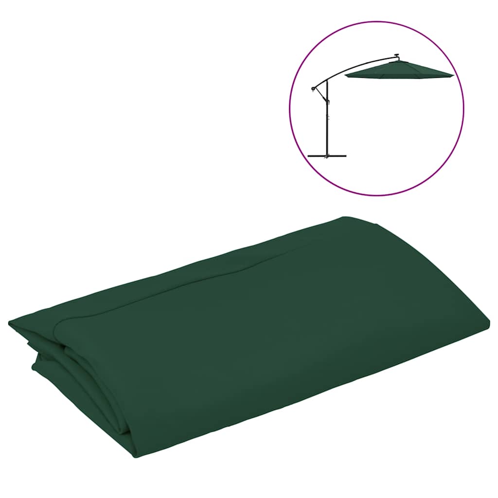 vidaXL Zamienne pokrycie parasola ogrodowego, zielone, 350 cm