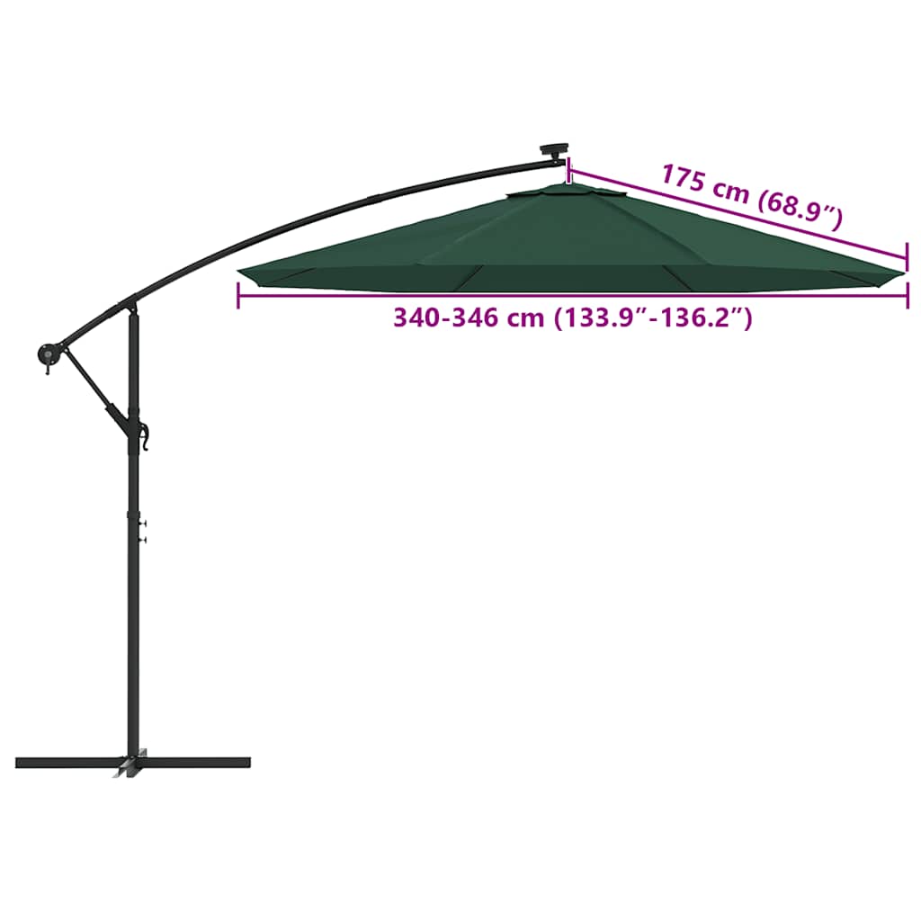 vidaXL Zamienne pokrycie parasola ogrodowego, zielone, 350 cm