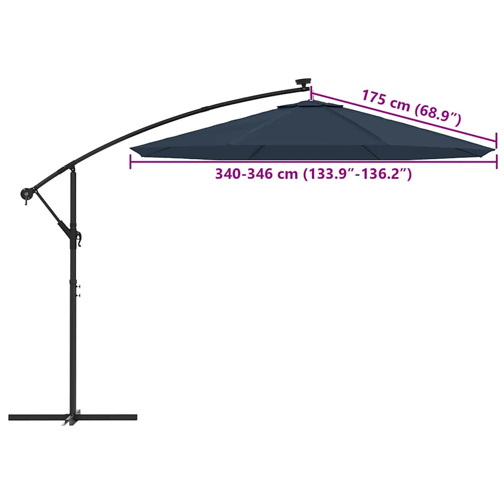 vidaXL Zamienne pokrycie parasola ogrodowego, niebieskie, 350 cm