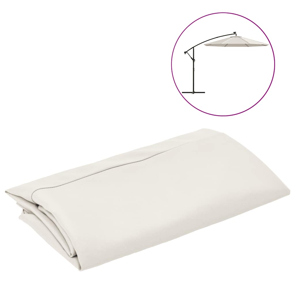 vidaXL Zamienne pokrycie parasola ogrodowego, piaskowa biel, 350 cm