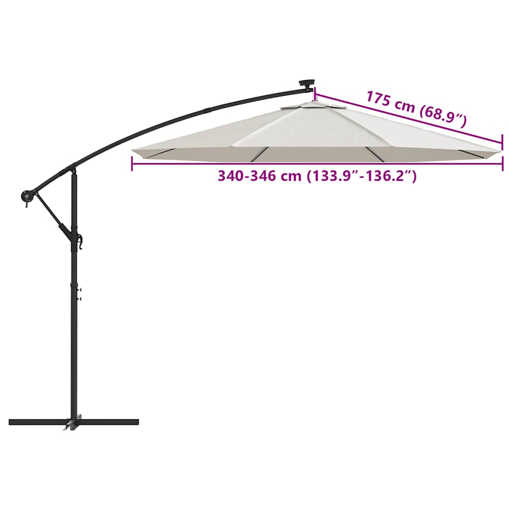 vidaXL Zamienne pokrycie parasola ogrodowego, piaskowa biel, 350 cm