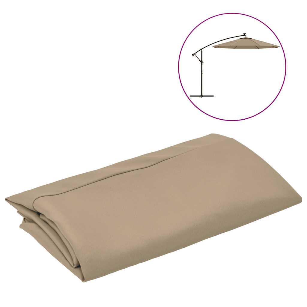 vidaXL Materiał wymienny do parasola Cantilever Taupe 350 cm