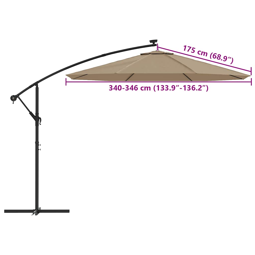 vidaXL Materiał wymienny do parasola Cantilever Taupe 350 cm