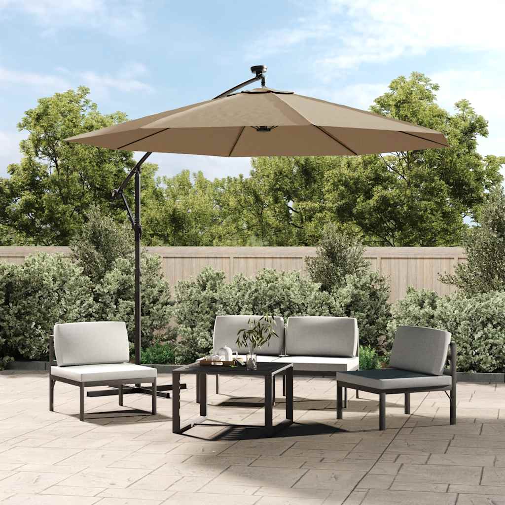 vidaXL Materiał wymienny do parasola Cantilever Taupe 350 cm