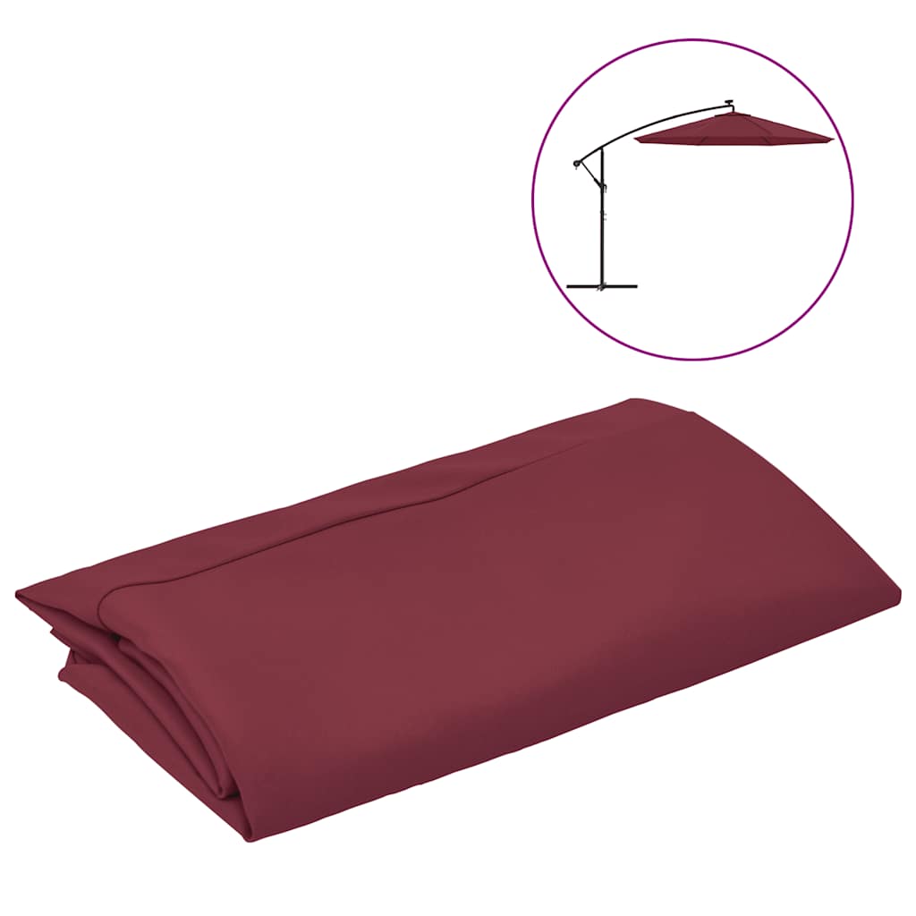 vidaXL Zamienne pokrycie parasola ogrodowego, bordo, 350 cm