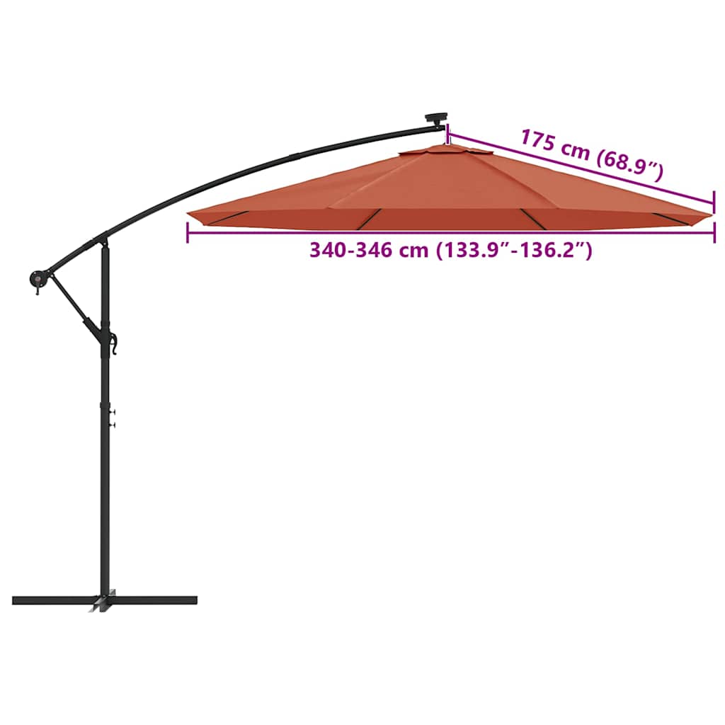 vidaXL Zamienne pokrycie parasola ogrodowego, kolor terakota, 350 cm