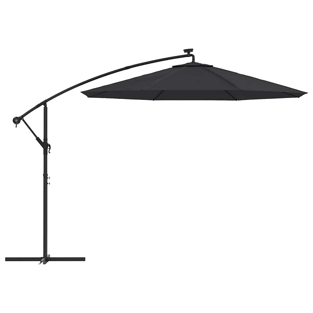 vidaXL Zamienne pokrycie parasola ogrodowego, czarne, 350 cm