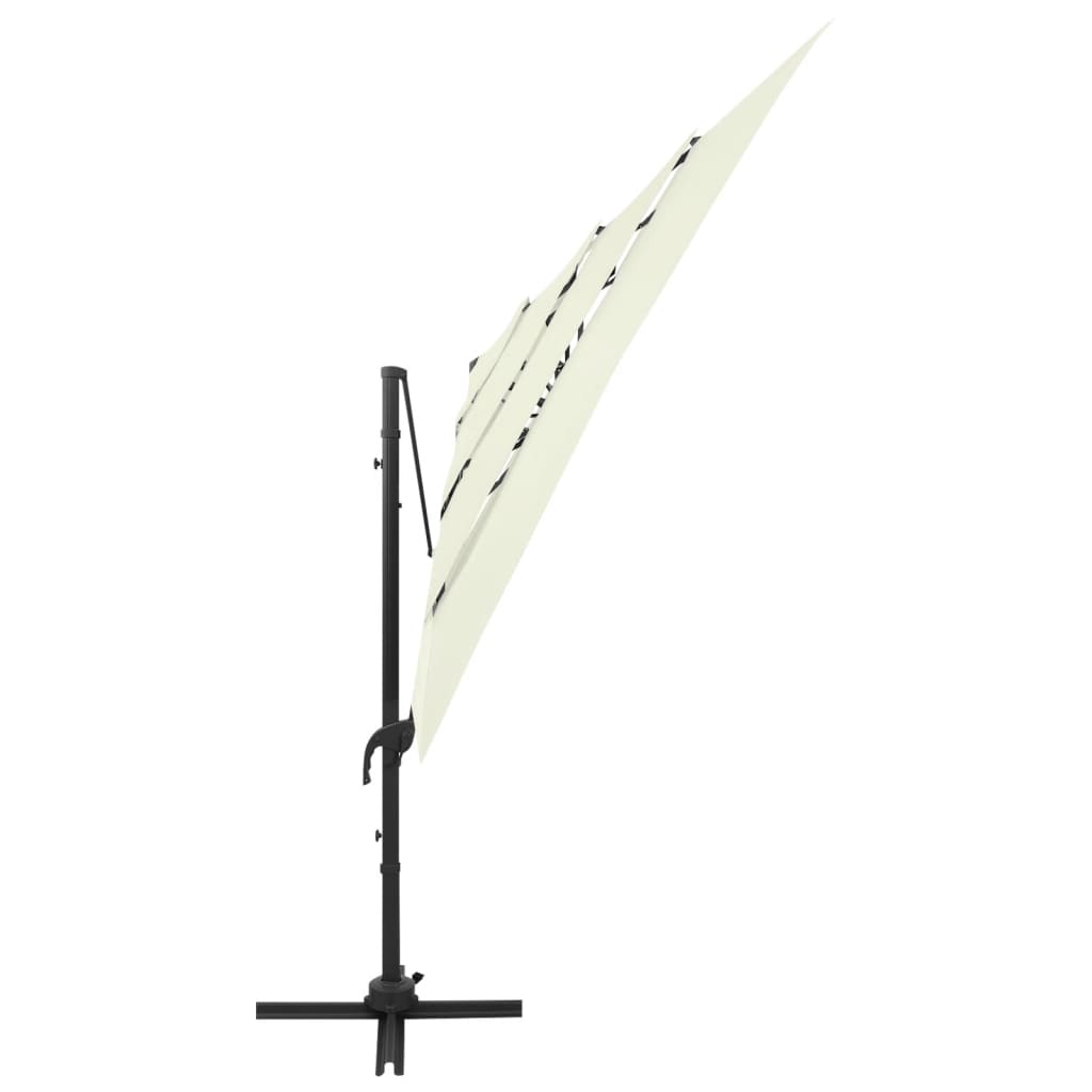 vidaXL 4-poziomowy parasol na aluminiowym słupku, piaskowy, 250x250 cm