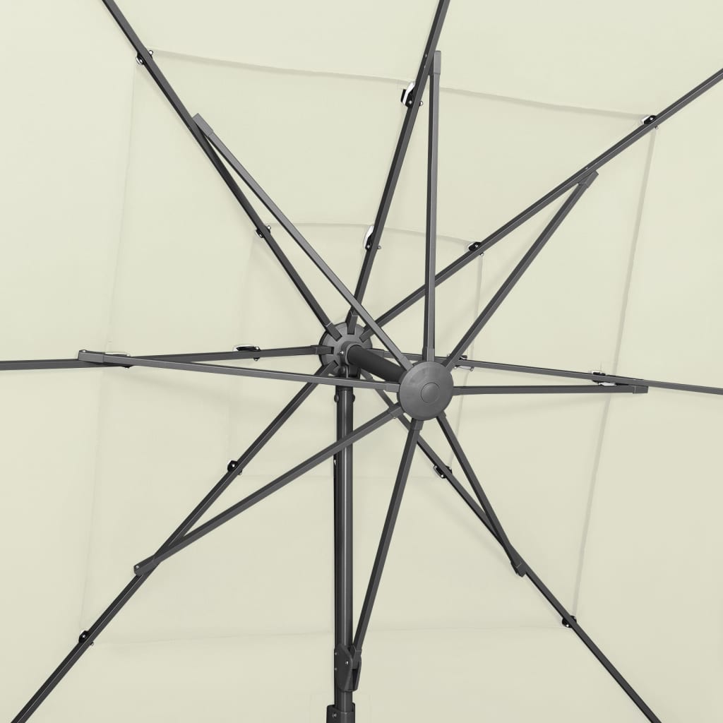 vidaXL 4-poziomowy parasol na aluminiowym słupku, piaskowy, 250x250 cm