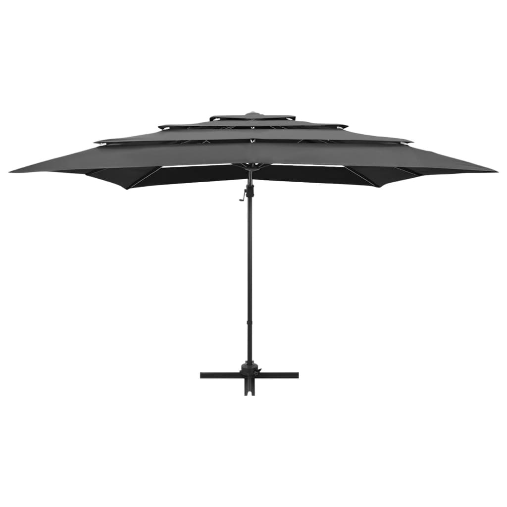 vidaXL 4-poziomowy parasol na aluminiowym słupku, antracyt, 250x250 cm