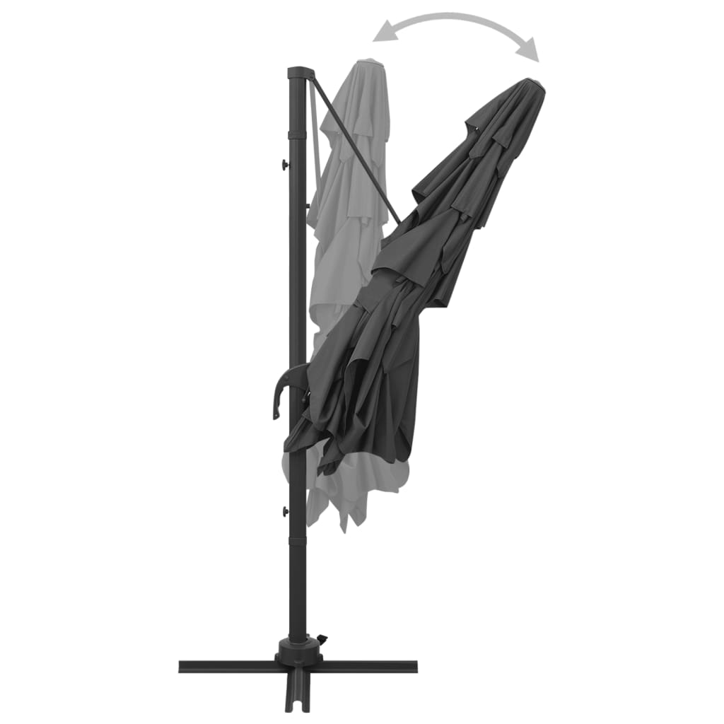 vidaXL 4-poziomowy parasol na aluminiowym słupku, antracyt, 250x250 cm