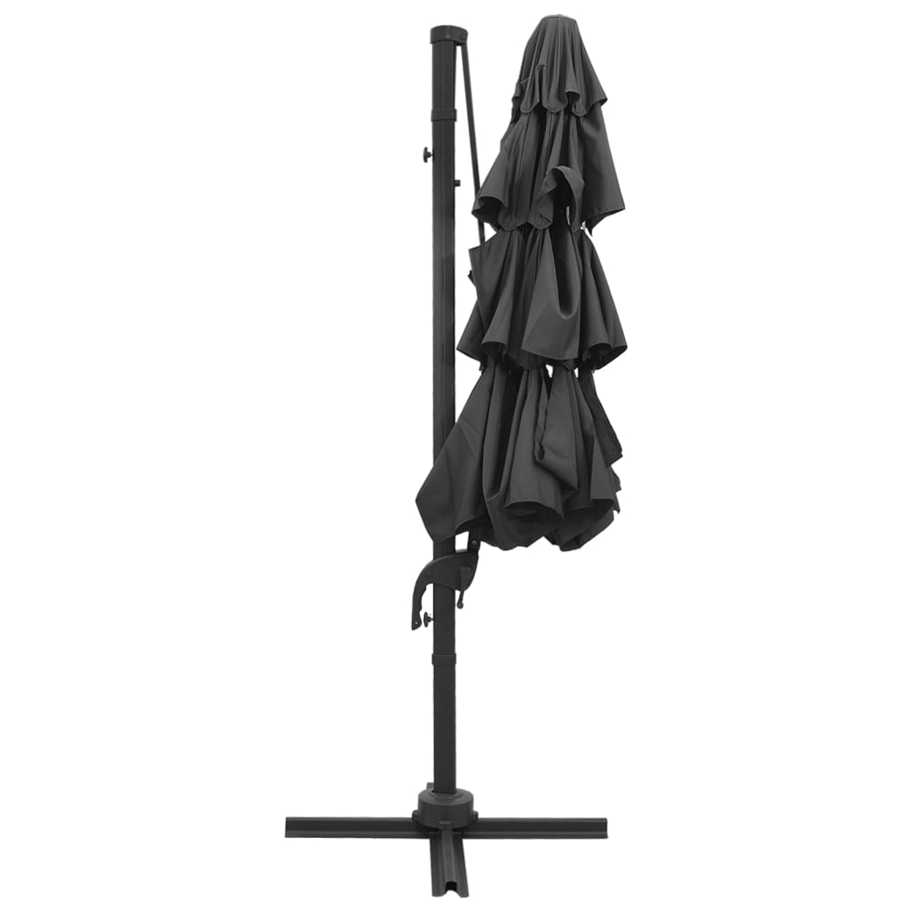 vidaXL 4-poziomowy parasol na aluminiowym słupku, antracytowy, 3x3 m
