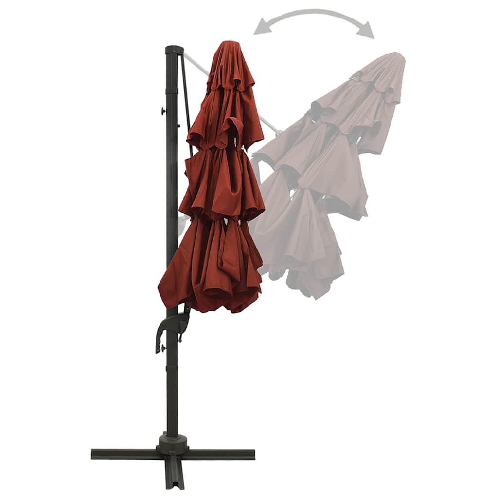 vidaXL 4-poziomowy parasol na aluminiowym słupku, terakotowy, 3x3 m