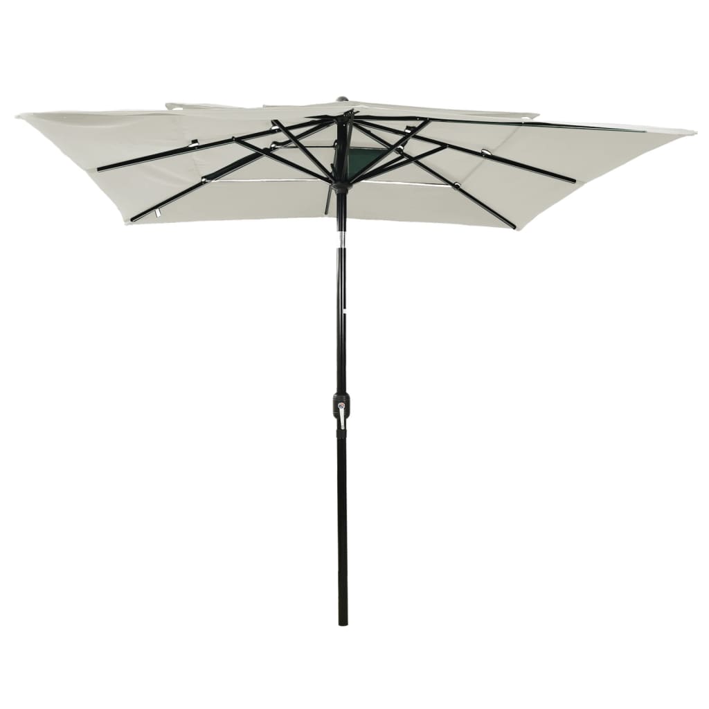 vidaXL 3-poziomowy parasol na aluminiowym słupku, piaskowy, 2,5x2,5 m