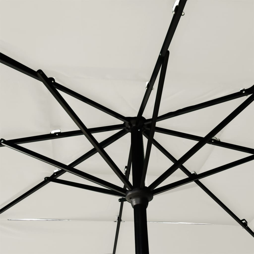 vidaXL 3-poziomowy parasol na aluminiowym słupku, piaskowy, 2,5x2,5 m