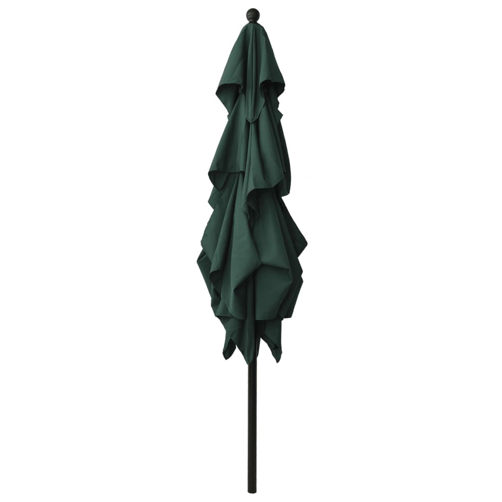 vidaXL 3-poziomowy parasol na aluminiowym słupku, zielony, 2,5x2,5 m