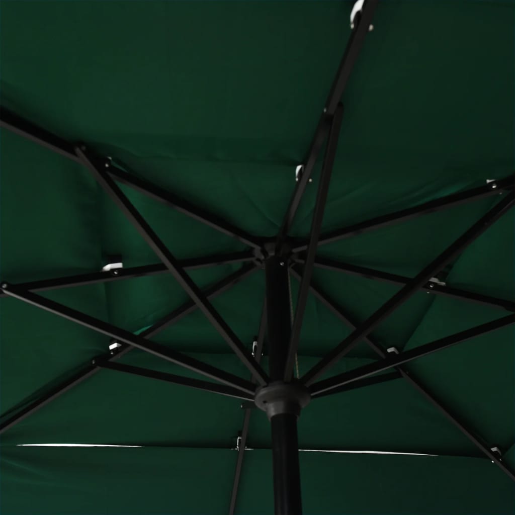 vidaXL 3-poziomowy parasol na aluminiowym słupku, zielony, 2,5x2,5 m